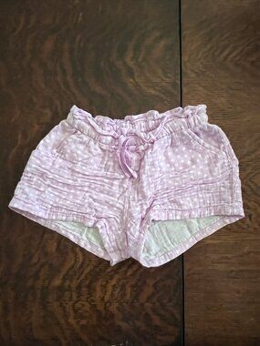 White Polka Dot Girls Size 4T elastic waist shorts